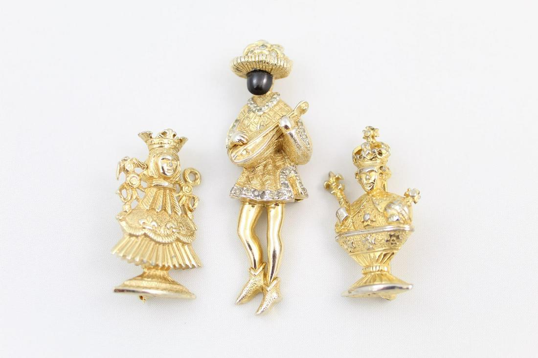 3 Nettie Rosenstein Brooches; Queen, King & Jester (1 of 13)