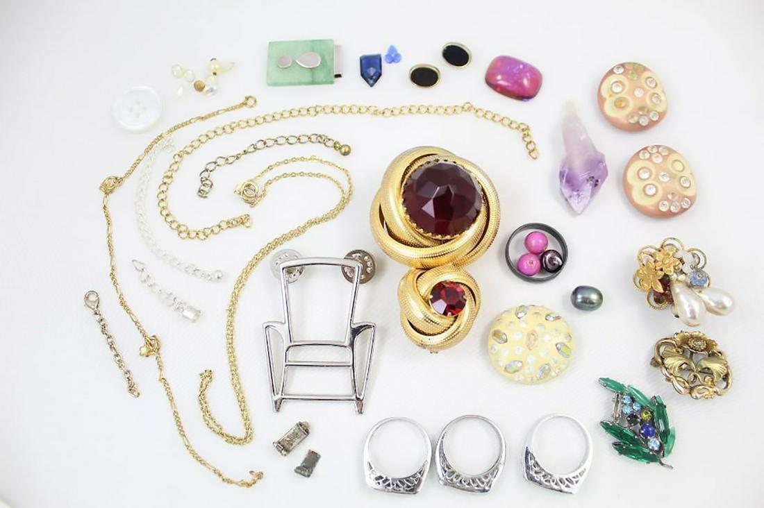 Misc Jewelry Lot, Brania Brooch, Pins, Rings, Amethyst (1 of 12)