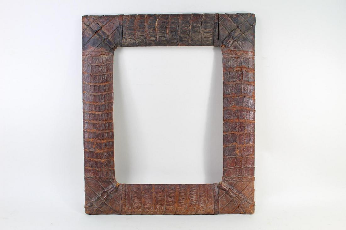 Antique Crocodile Skin Picture Frame,Folk Art (1 of 10)