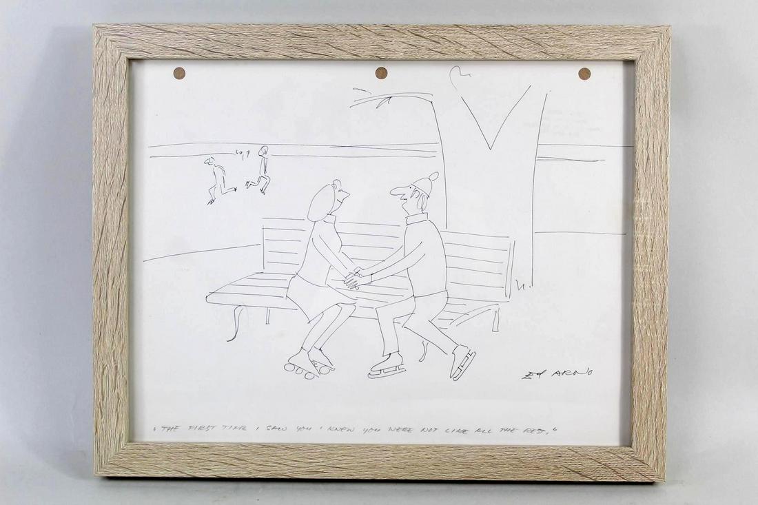 Original Ed Arno New Yorker Cartoon Drawing (1/4)Skates (1 of 12)