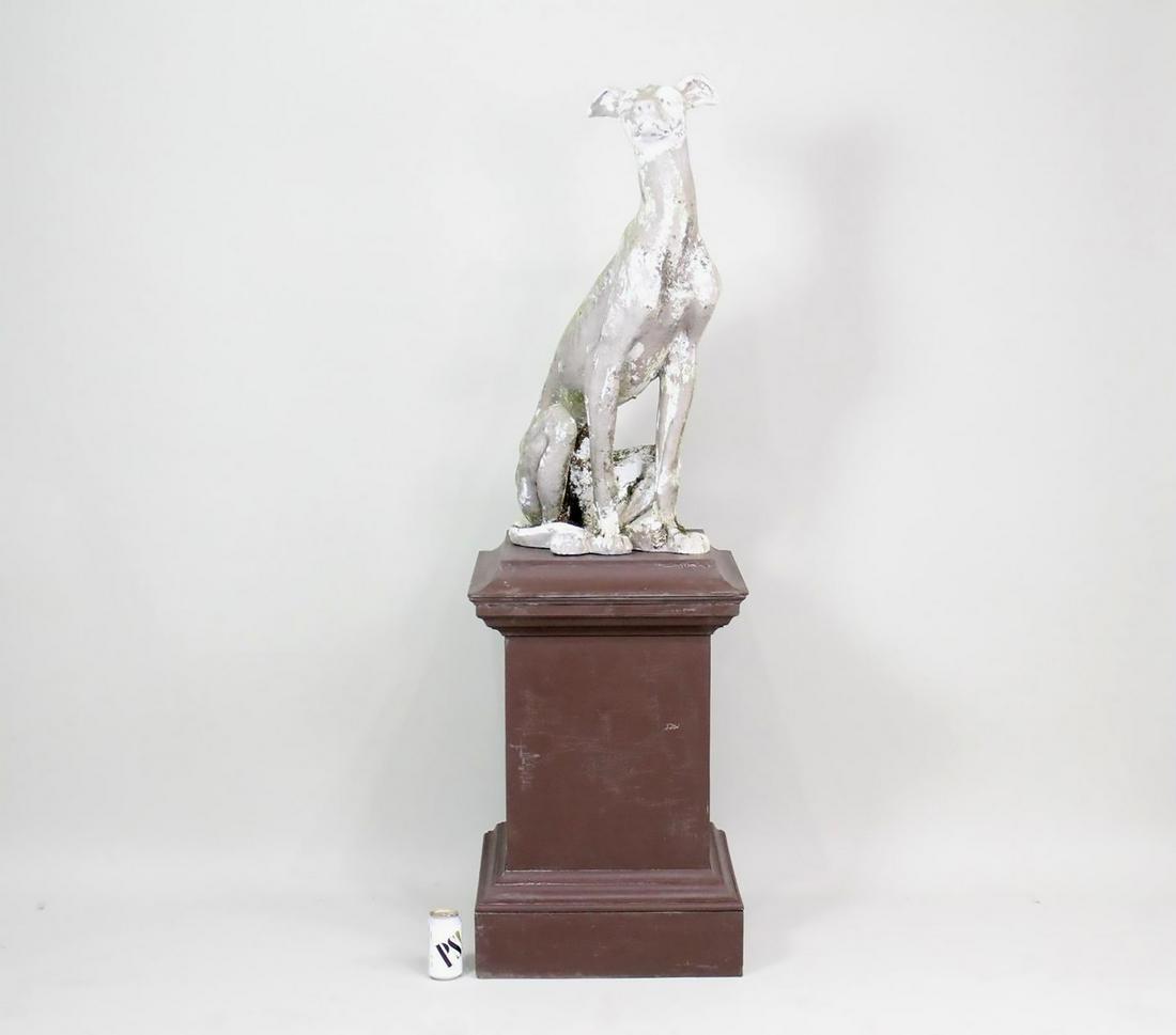 Greyhound Dog Sculpture on Pedestal Stand,Fiberglass (1 of 19)