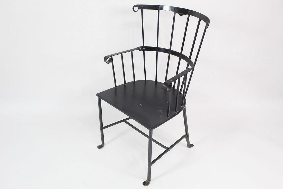 Metal Barrel Back Windsor Style Garden Patio Armchair (1 of 13)