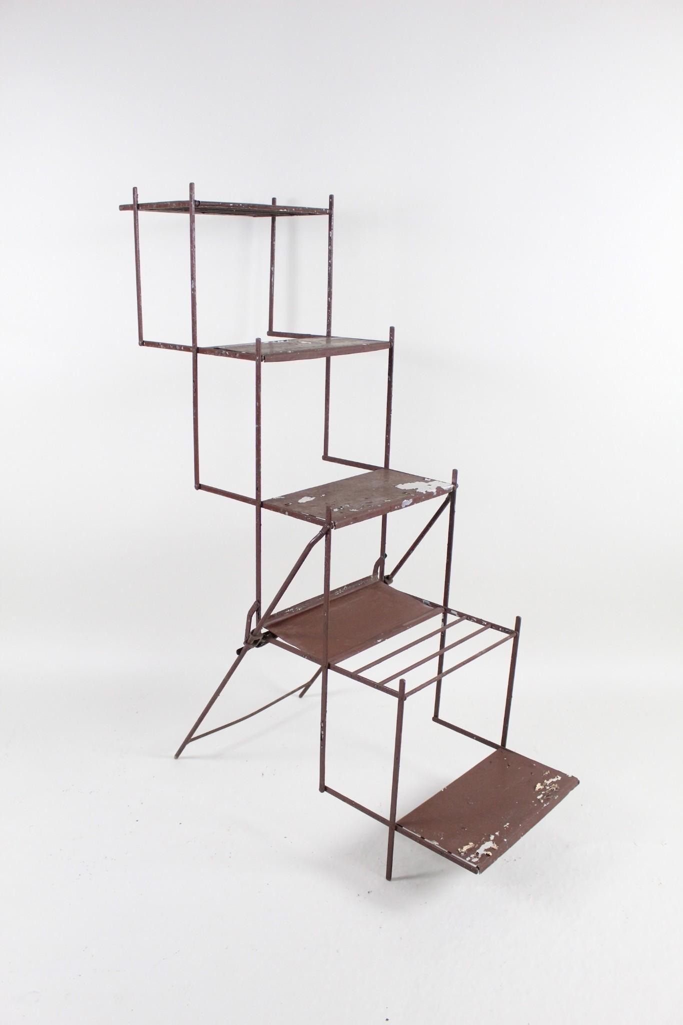 Industrial Folding 5-Tier Metal Plant Stand Display Shelf (1 of 11)