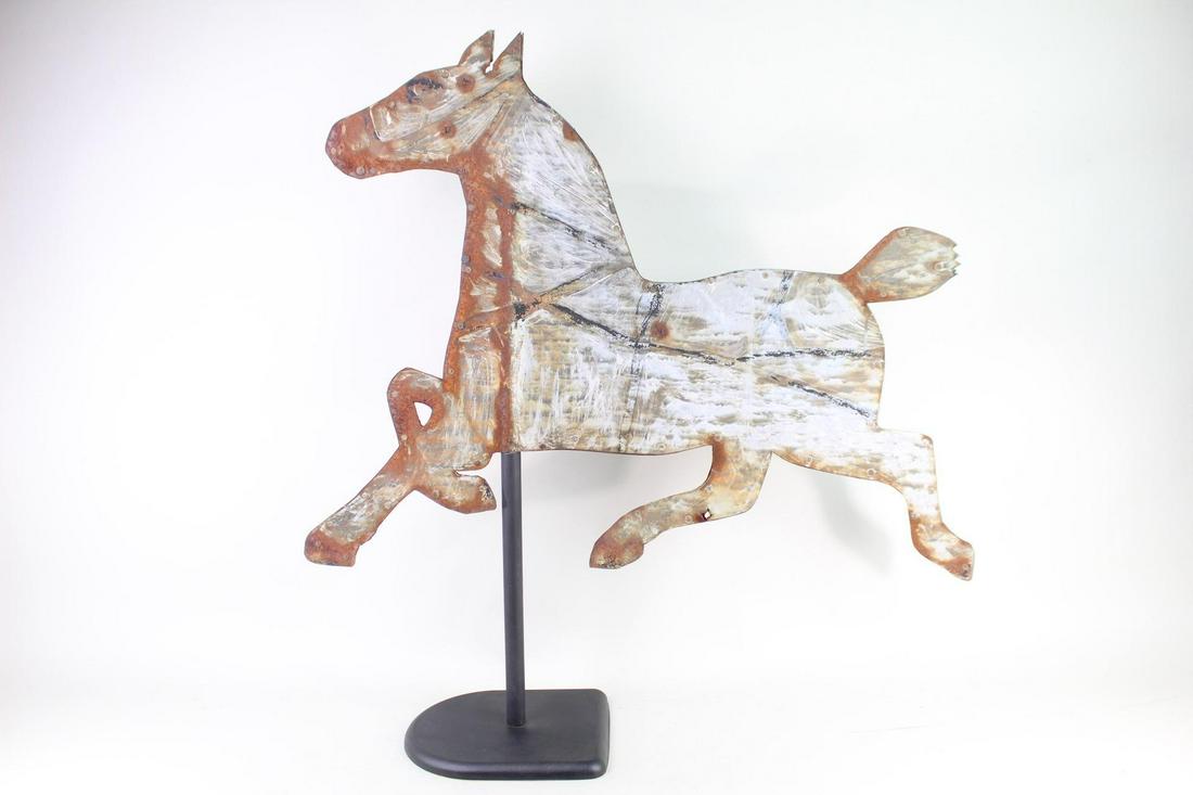 Primitive Folk Art Running Horse Metal Weather Vane (1 of 10)