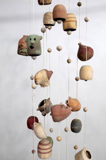 Mid Century Modern Studio Pottery Large 6 Ft Wind Chime