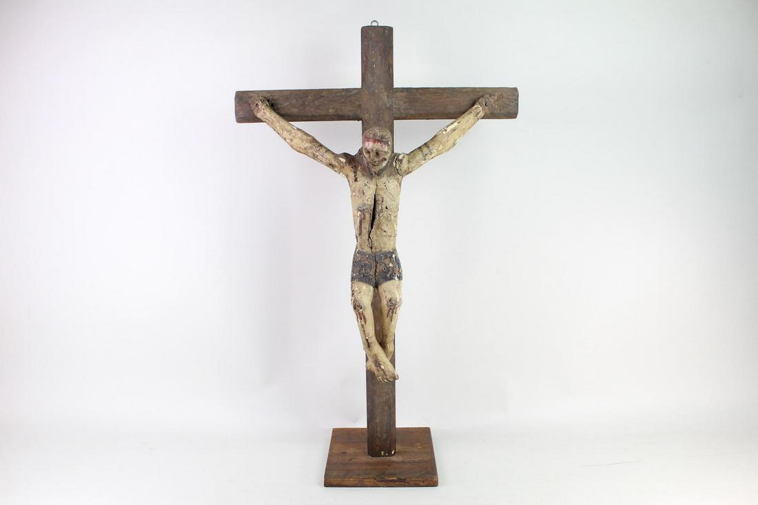 Carved Wooden Religious Crucifix Michoacan Mexico,Jesus (1 of 15)