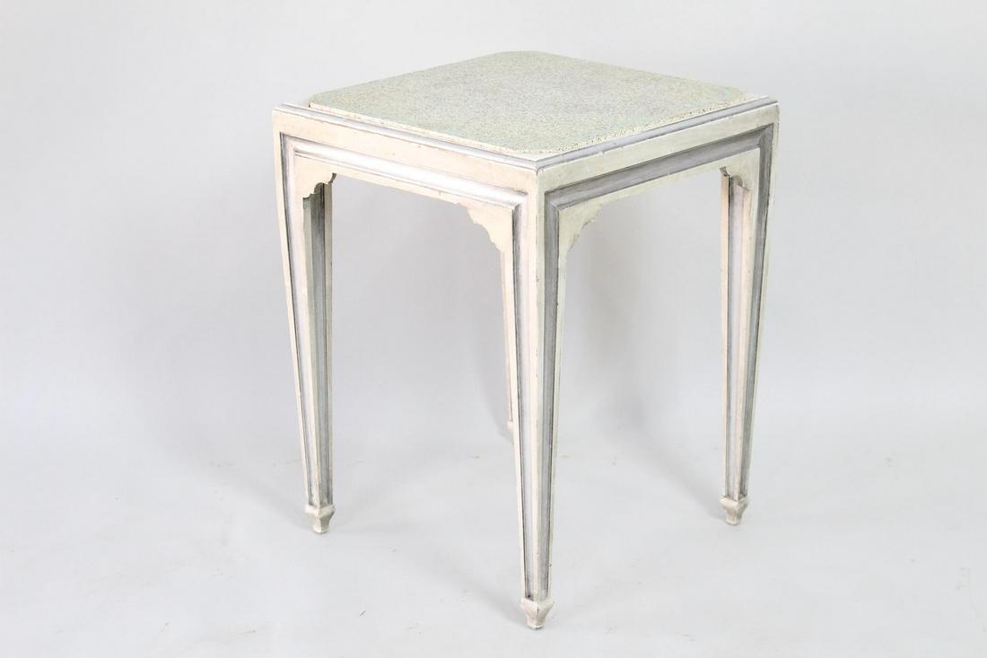 Neoclassical Style Side Table w/Faux Speckled Stone Top (1 of 10)