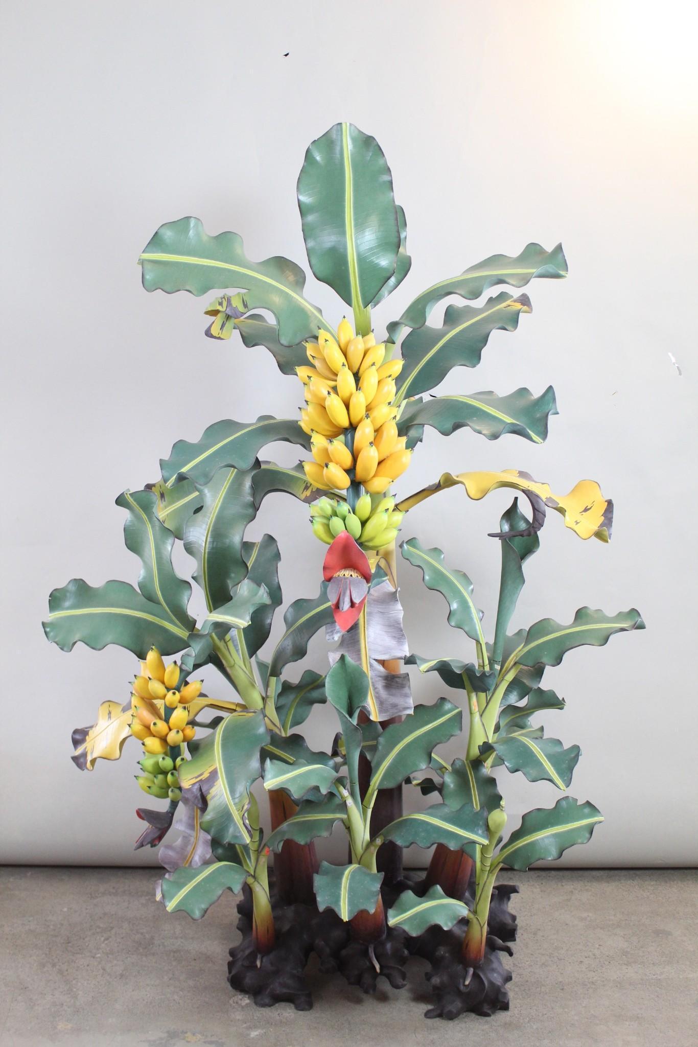 Large Wooden Indonesian Folk Art Banana Tree Sculpture (1 of 13)