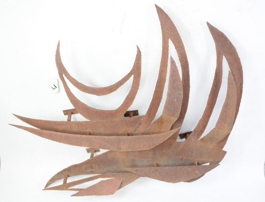 Large Brutalist Abstract Steel Outdoor Wall Sculpture (1 of 12)