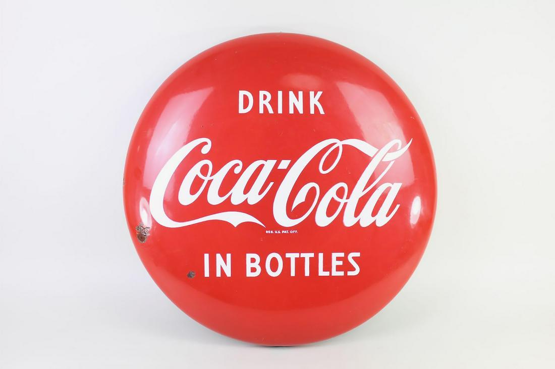 Coca Cola Round Enamel Metal Button Sign (1 of 10)