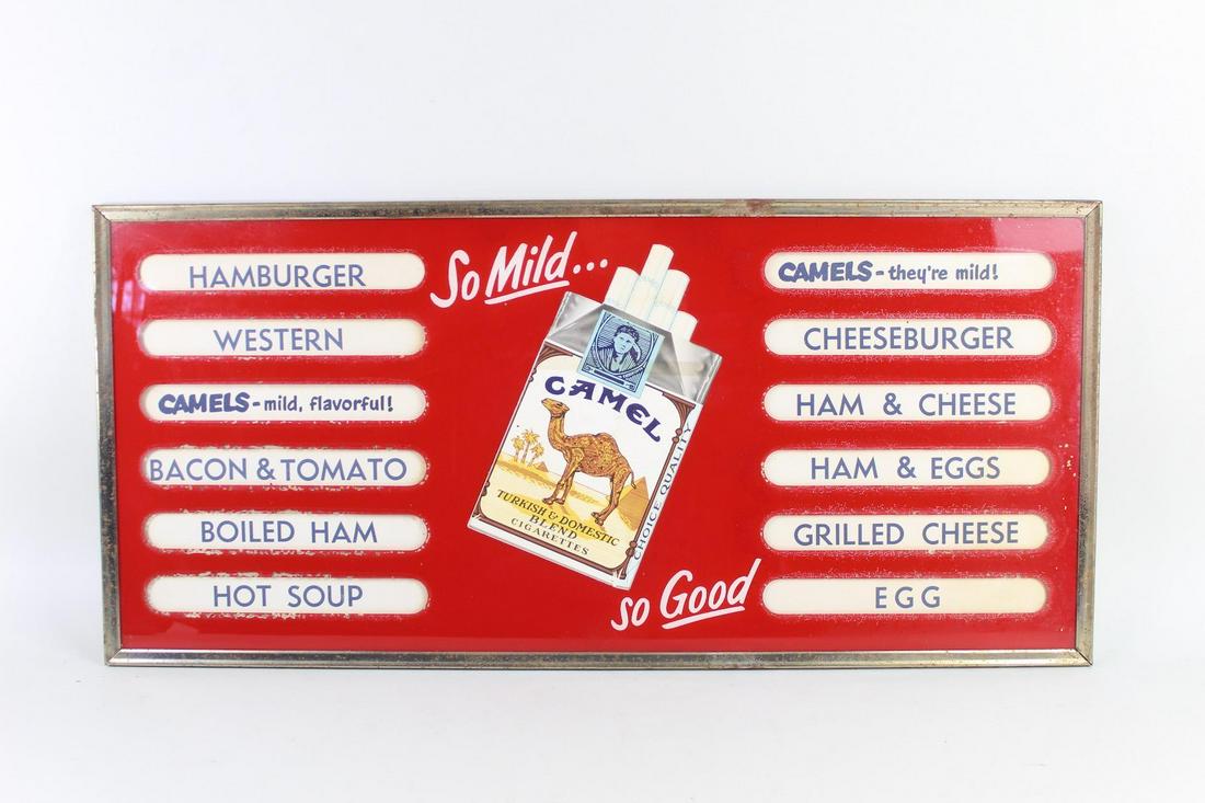 Vintage Camel Cigarettes Metal Advertising Menu Sign (1 of 13)