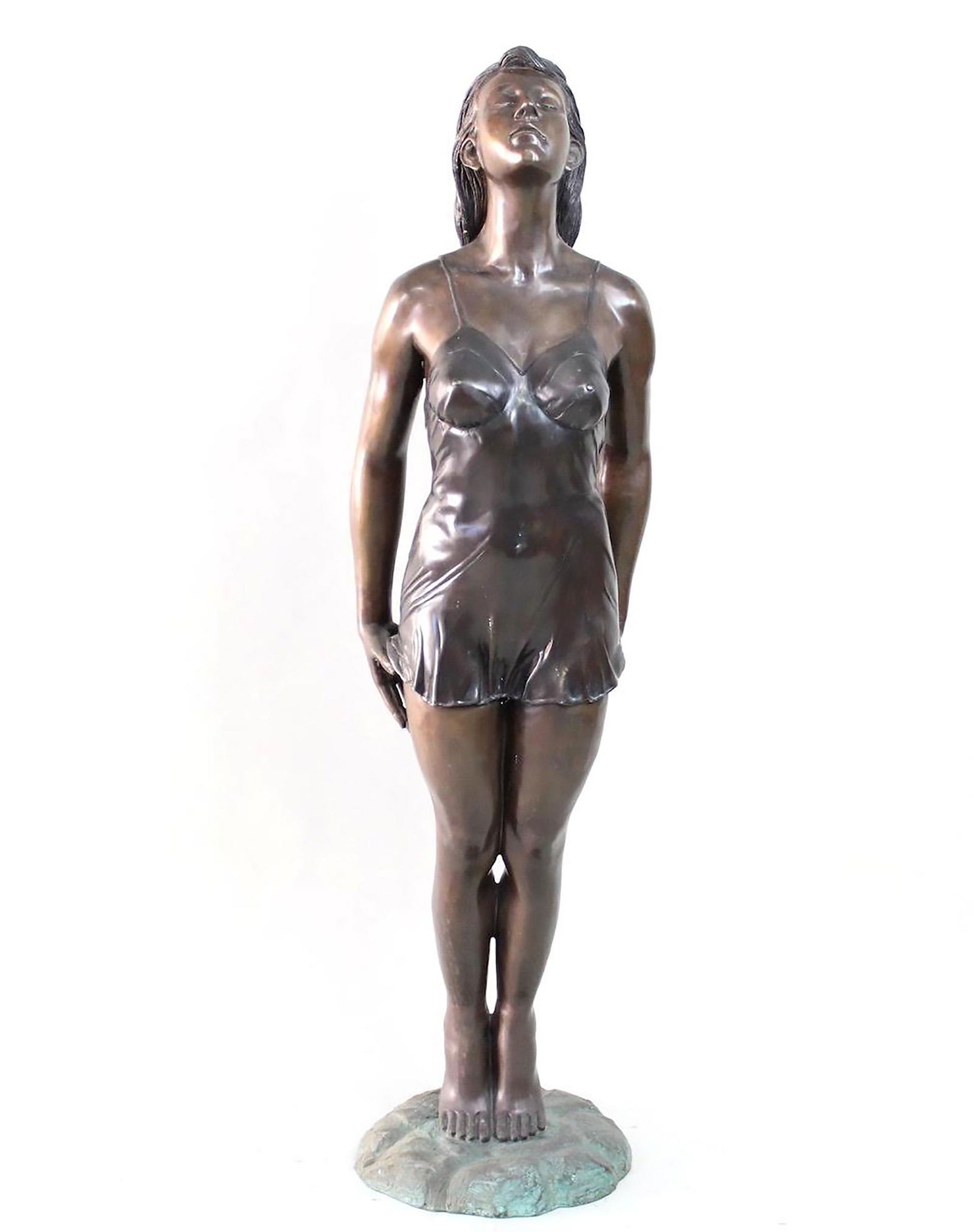 Bronze Garden Sculpture of Young Woman, Leonardo Rossi (1 of 14)