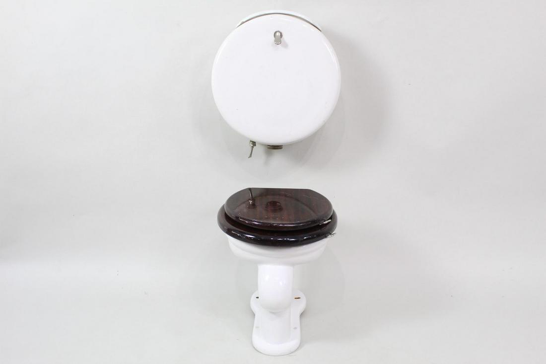 Victorian Antique Pillbox Porcelain Wood Toilet Set 3/3 (1 of 15)