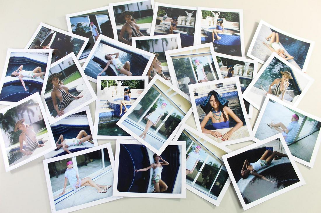 23 Jonathan Leder Color Photography,Topless,Nude: 23 Jonathan Leder Color Photography,Snapshots. Collection of twenty-three fashion and nude snapshots by Jonathan Leder. Models in different outfits by pool. Partial nudes. Shot in Florida, 2010. This 