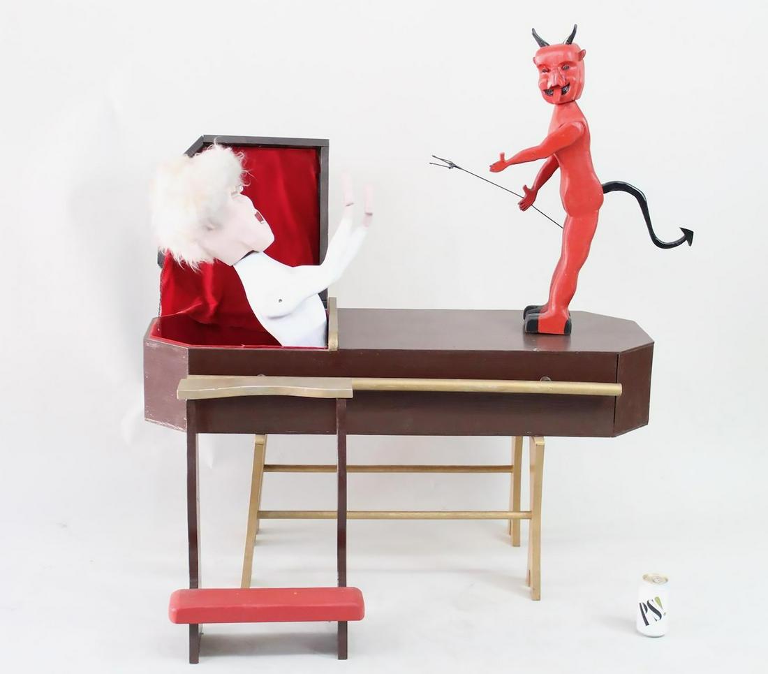 American Outsider Art Sculpture, Man Meets Devil RJW (1 of 9)