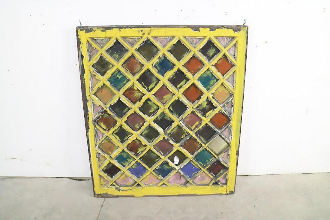 Antique Architectural Stained Glass Diamond Window (1 of 5)