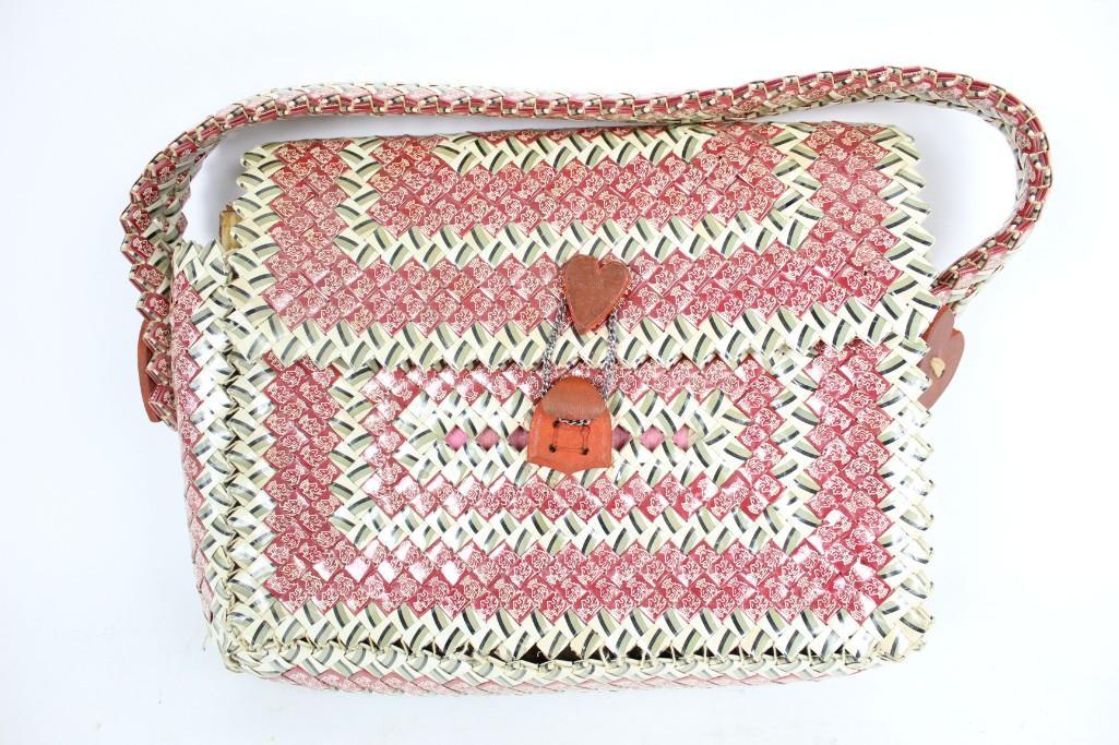 Vintage Tramp Art Purse Made from Cigarette Wrappers (1 of 9)