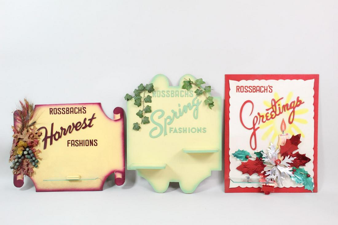 3 Rossbach Fashion Store Display Advertisement Signs (1 of 17)