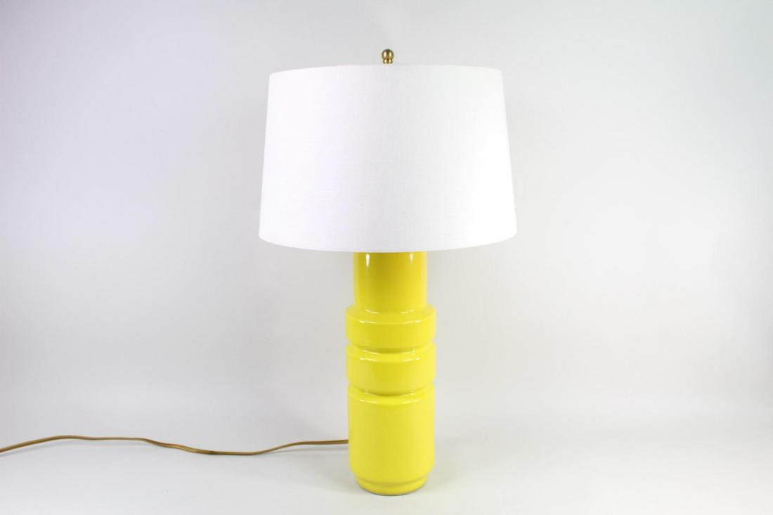 Mid-Century Modern Style Yellow Glass Vaughan Lamp (1 of 7)