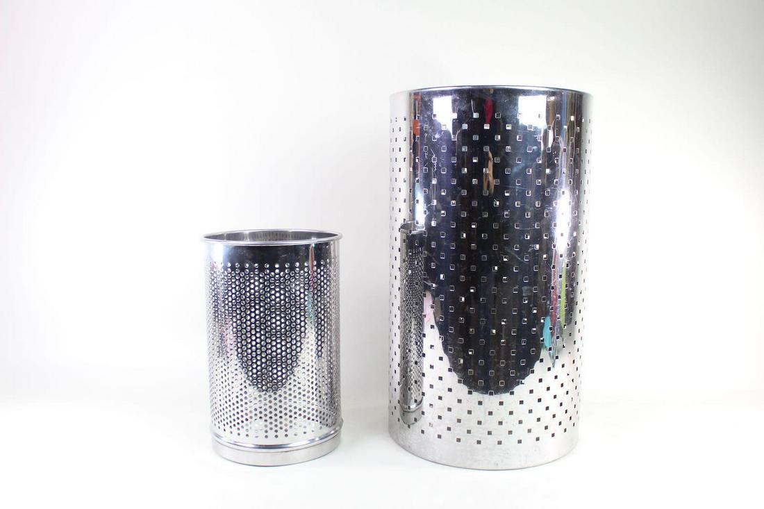 2 Mid-Century Modern Chrome Waste Baskets,Frontgate (1 of 11)