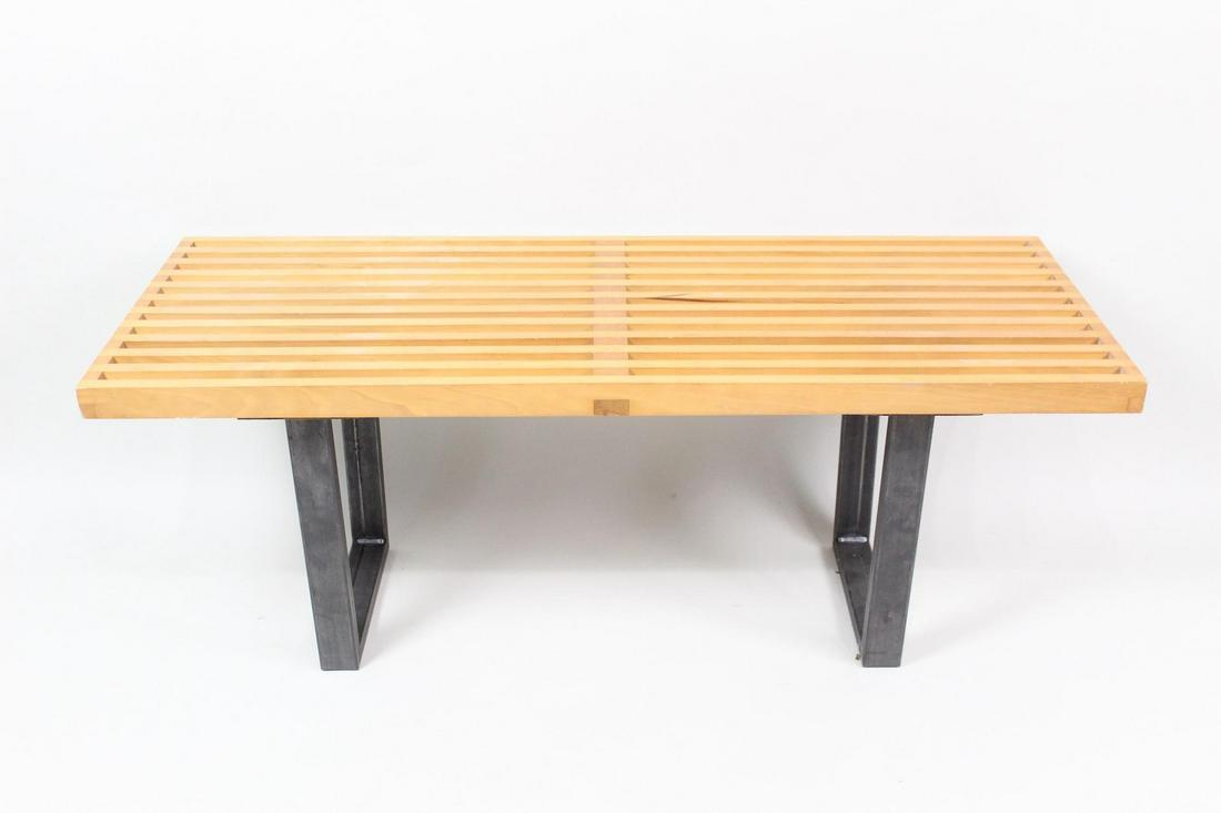 George Nelson Slat Wood Mid-Century Bench Table (1 of 10)