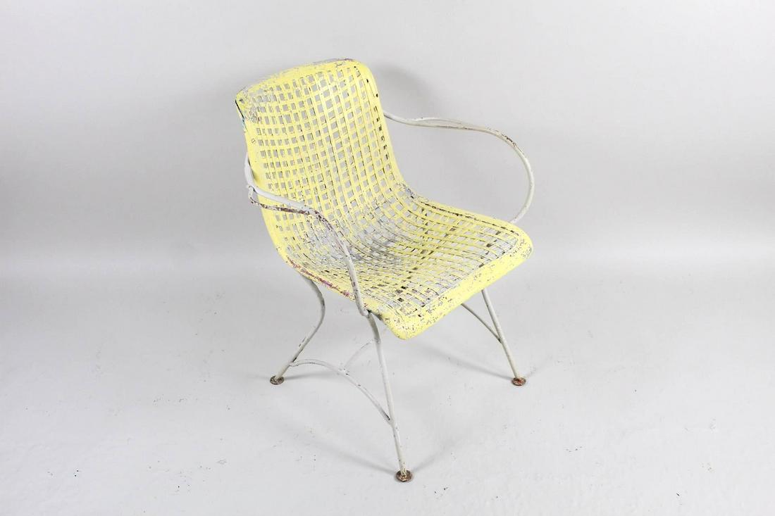 Mid-century Modern Iron & Woven Fiberglass Patio Chair (1 of 15)