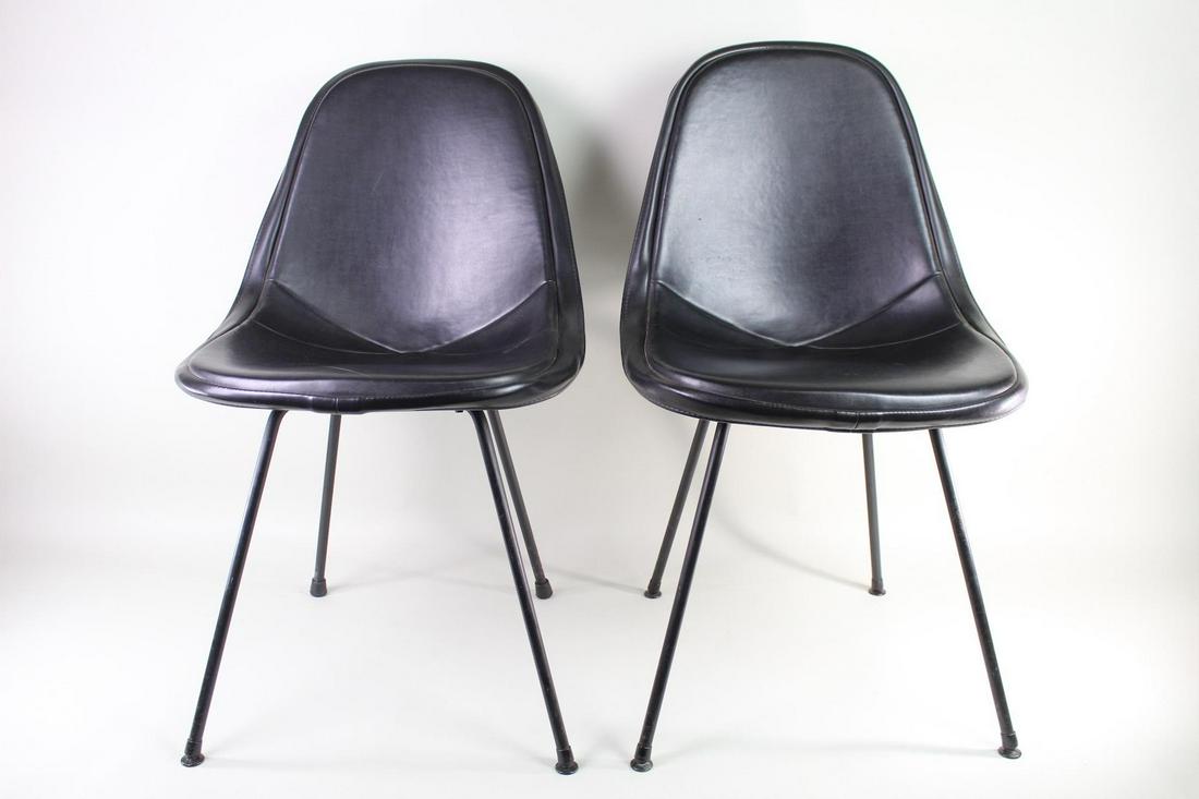 Pair Early Eames Herman Miller DKX-1 XBase Shell Chairs (1 of 14)