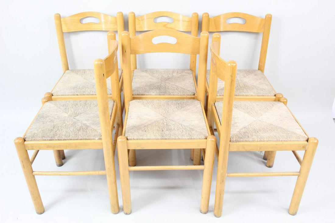 6 Mid-Century Modern Rush Seat Magitretti Style Chairs (1 of 14)