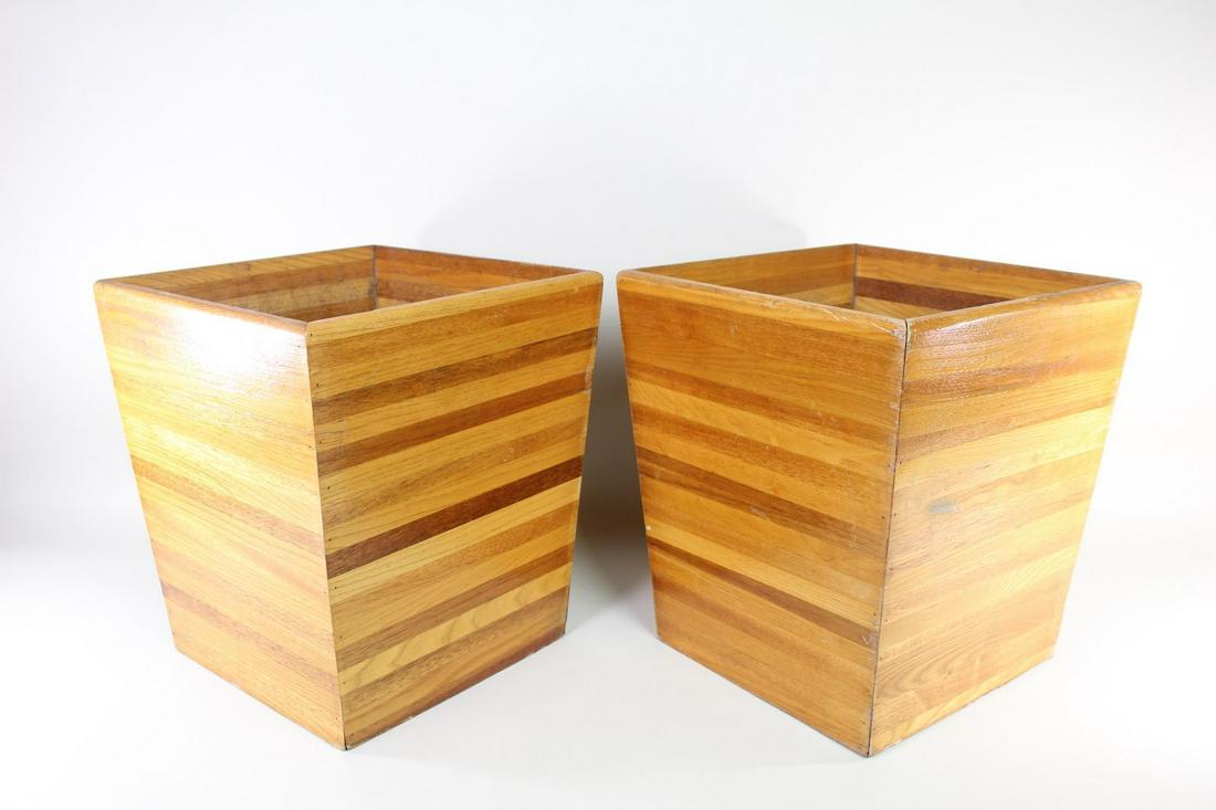 Pair of Large Modern Wooden Indoor Patio Planters (1 of 11)