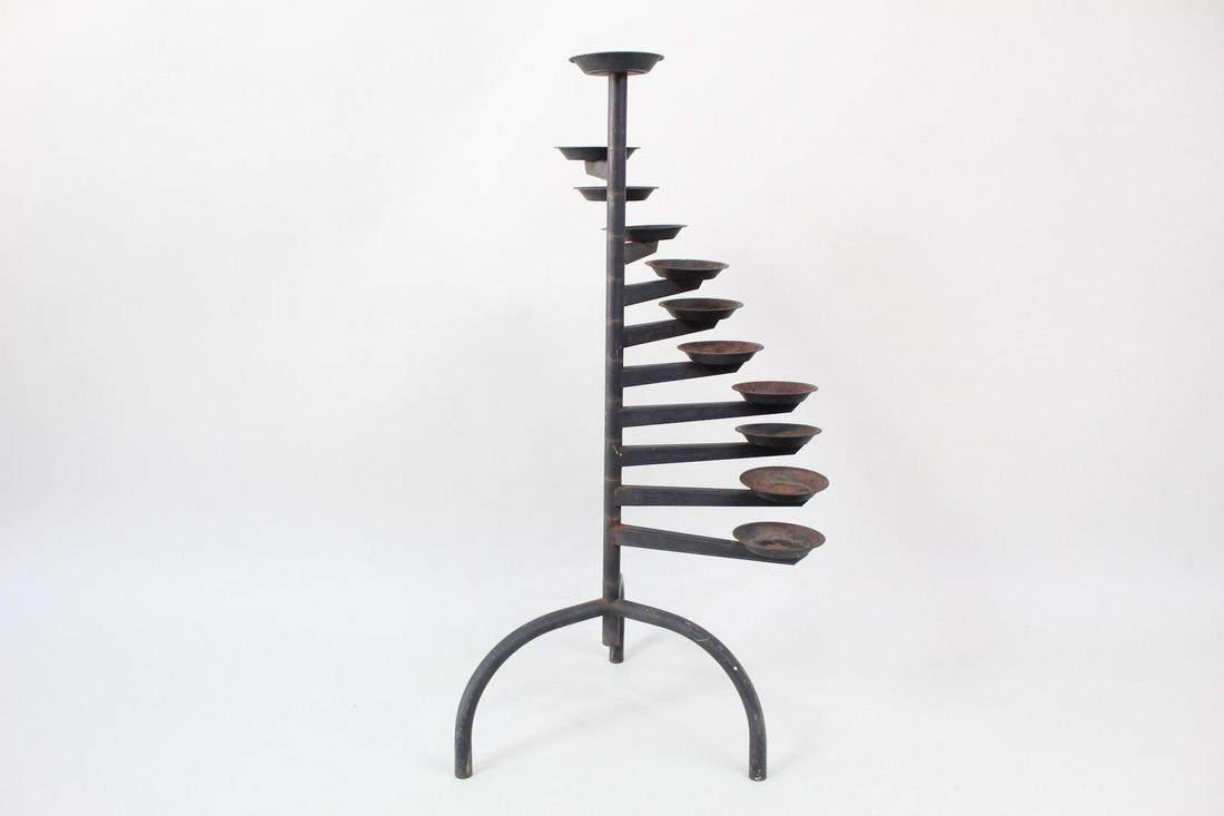 Post Modern Black Metal Sculptural Plant Stand,Garden (1 of 8)
