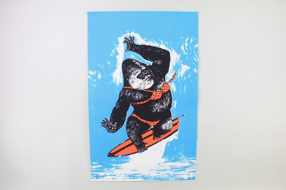AV Jarvis Surfing Gorilla Pop Art Screen Print Poster (1 of 9)