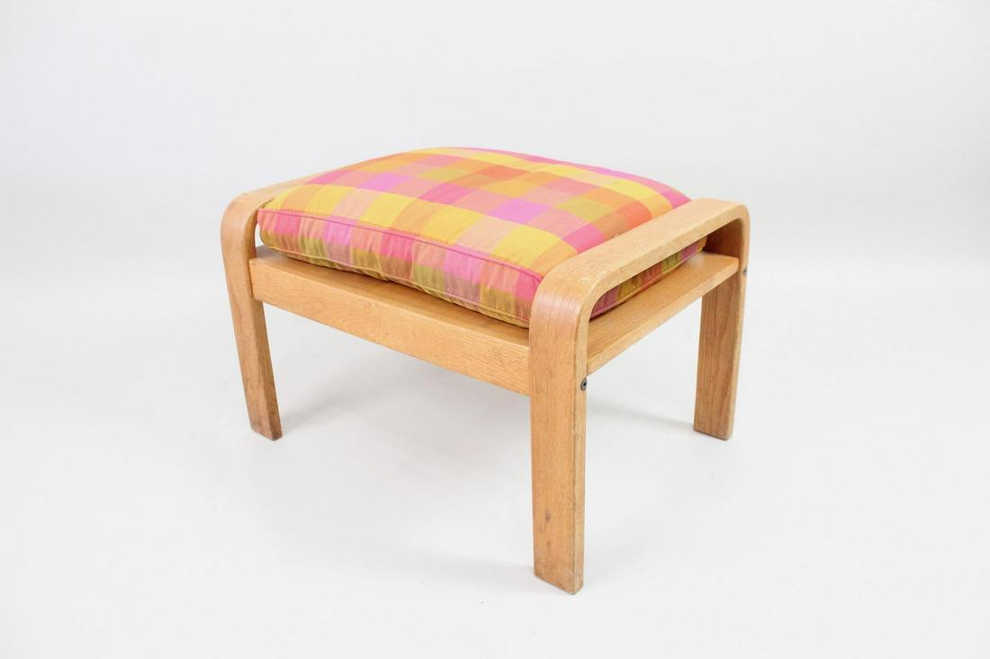 Post Modern Klein Design Pink & Yellow Plaid Ottoman (1 of 10)