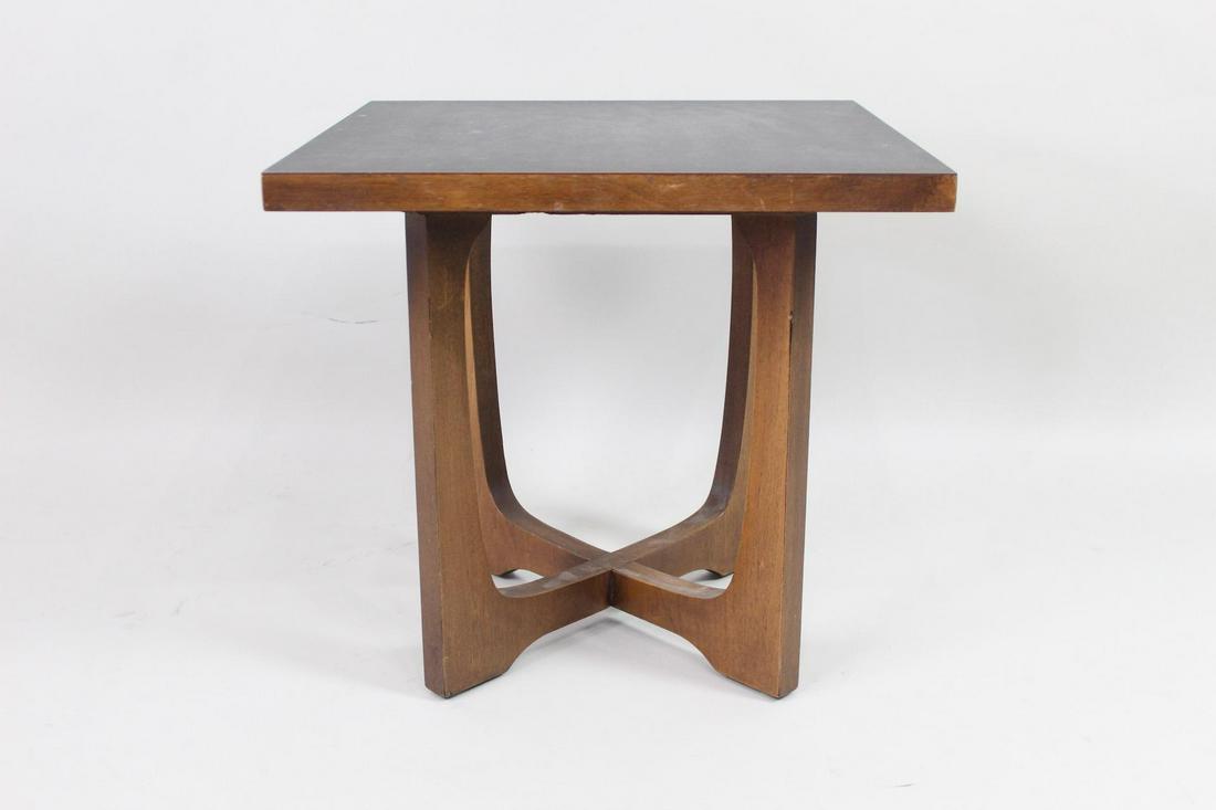 Mid Century Modern Brutalist Side Table,Faux Slate Top (1 of 7)