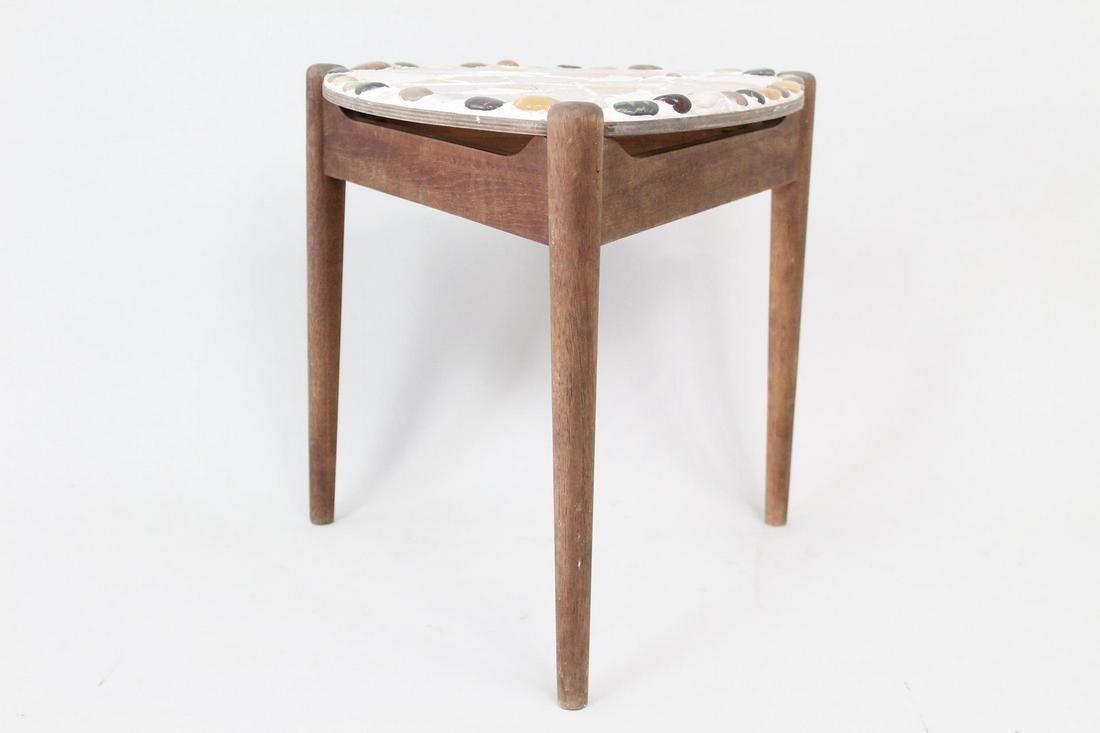 Mid-Century Modern Homemade Mosaic Tile Top Side Table (1 of 8)