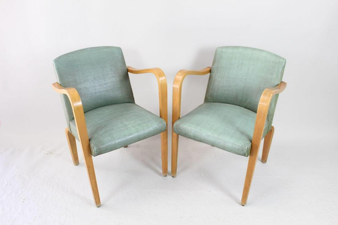 Pair Modern Thonet Style Armchairs w/Bentwood Arms (1 of 18)