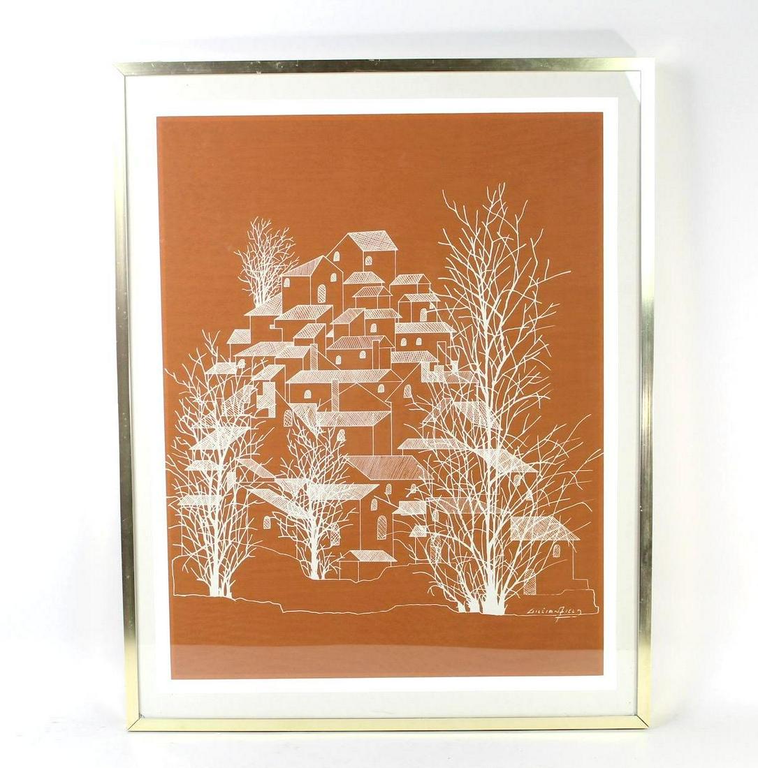 Jillian Field Modernist Landscape Serigraph Art Print (1 of 11)