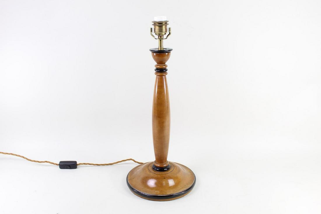 Mid-Century Modern Art Deco Ebonized Turned Wood Lamp (1 of 9)