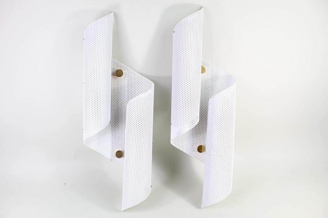 2 Mid-Century Modern Maison Lunel Perforated Sconces (1 of 12)