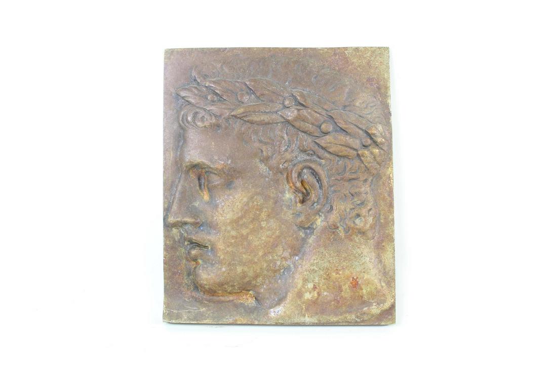 Metal Bas Relief Wall Sculpture of a Roman,Greek Man (1 of 9)