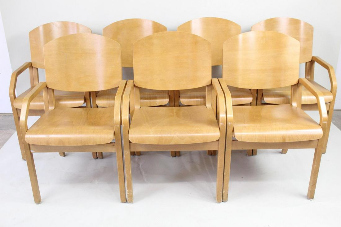 Set/7 Bent Wood Mid Century Modern Style Dining Chairs (1 of 13)