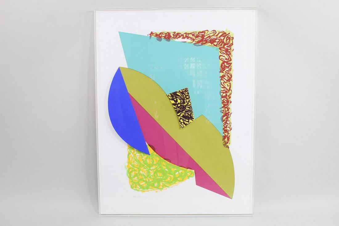 Large Colorful Post Modern Abstract Lithograph,Signed (1 of 10)