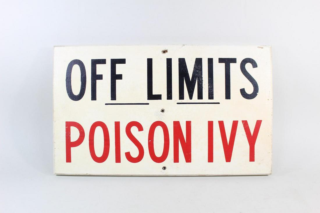 Hand-Painted Off Limits Poison Ivy Warning Sign (1 of 7)