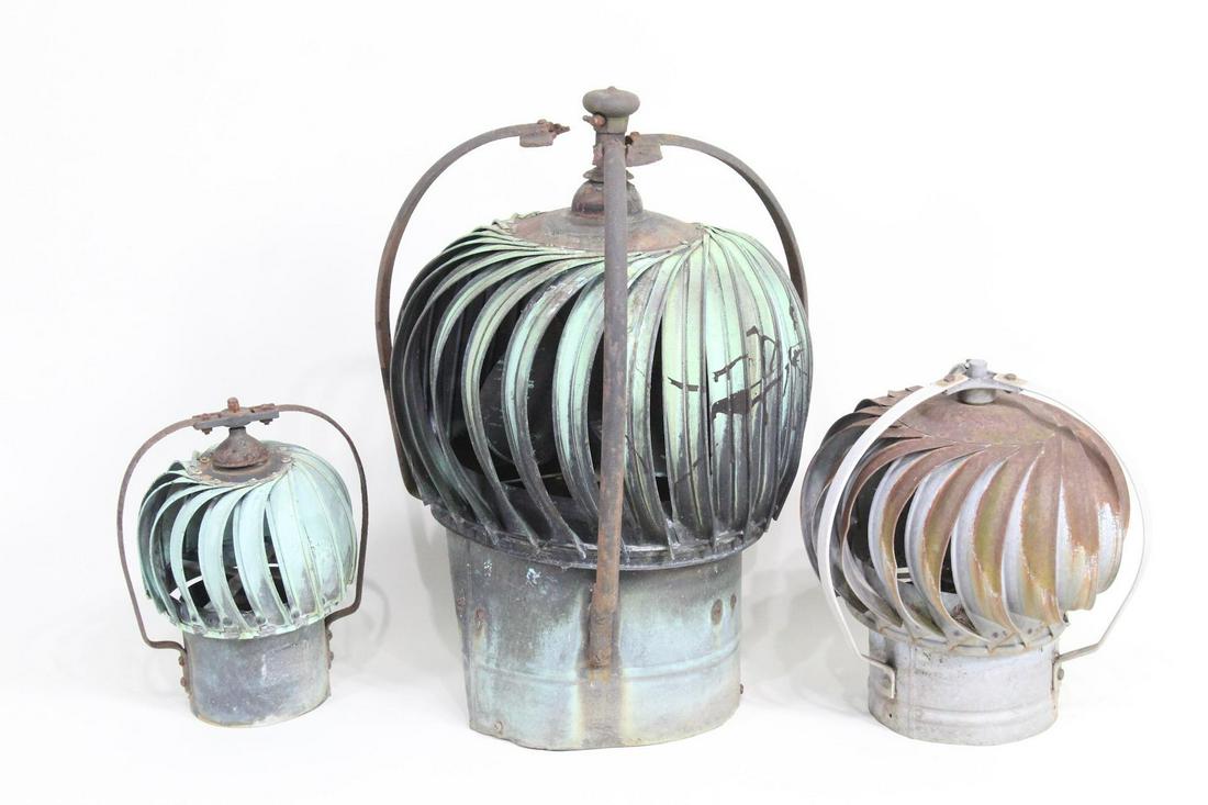 3 Industrial Copper Roof Air Wind Ventilation Turbines (1 of 9)