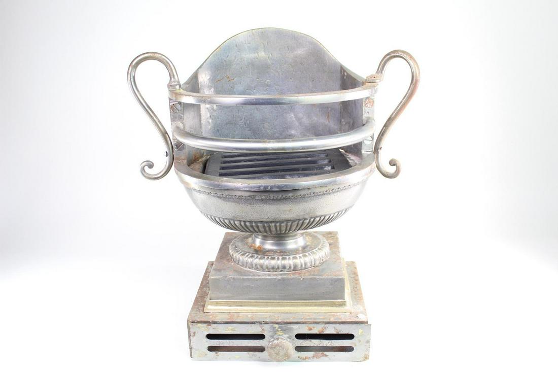19th C Neoclassical Urn Shape Steel Fire Grate,Pit (1 of 12)