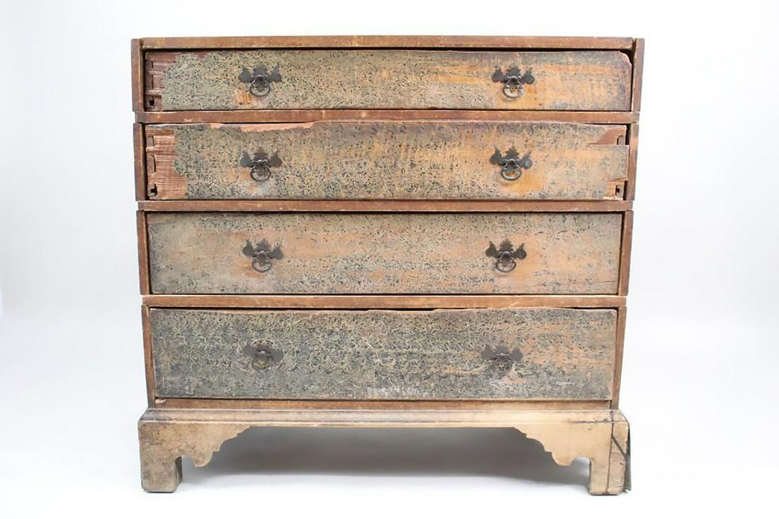 Primitive Antique Faux Painted Chest of Drawers Dresser (1 of 14)