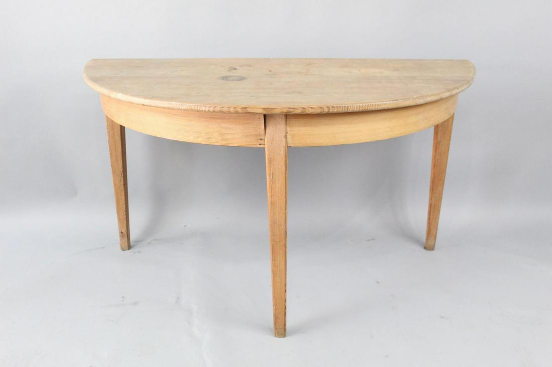 Pine Demi Lune 3 Legged Console Table,Country Farmhouse (1 of 9)