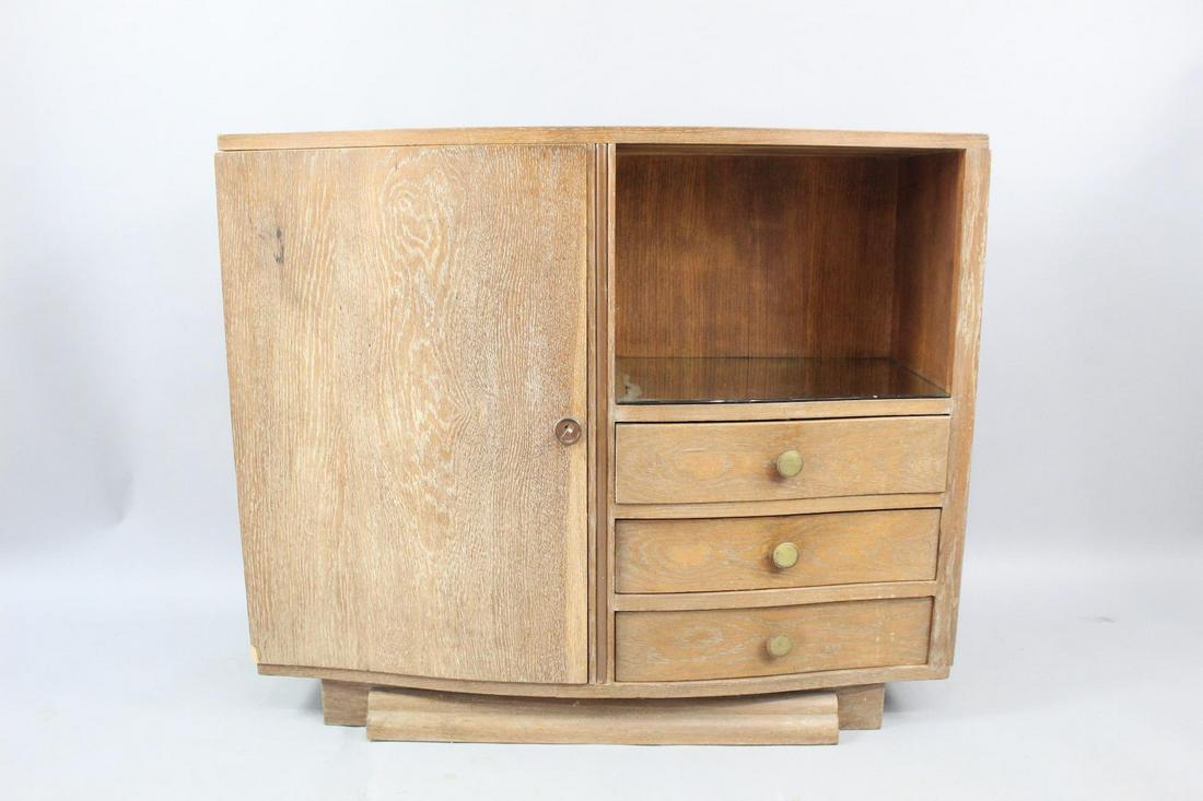 1940s French Art Deco Cerused Oak Bar Cabinet (1 of 18)
