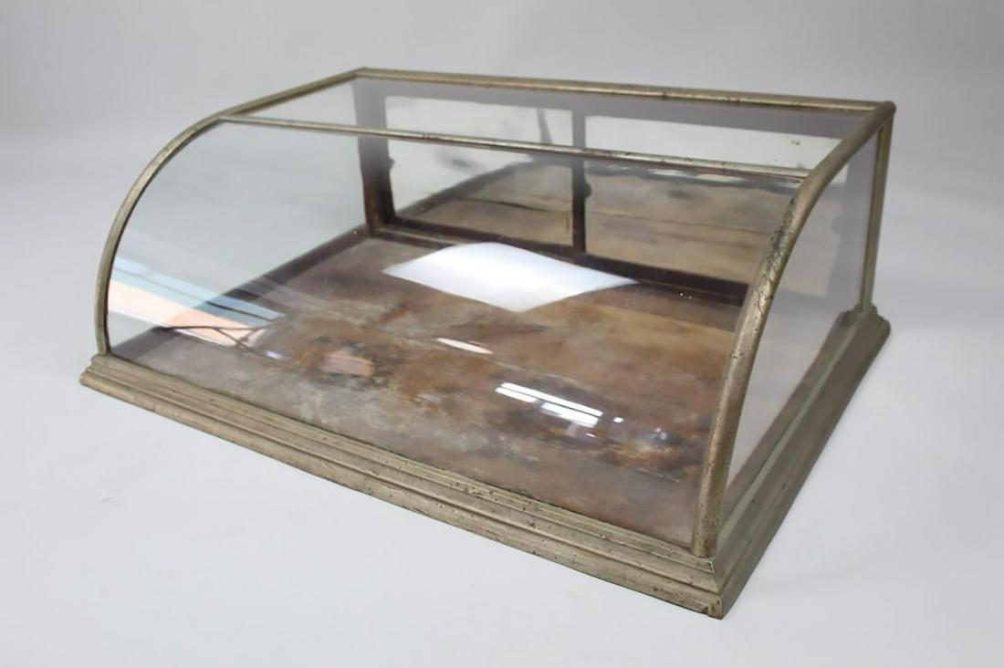 Curved Glass Nickel Plated Store Display Showcase (1 of 14)