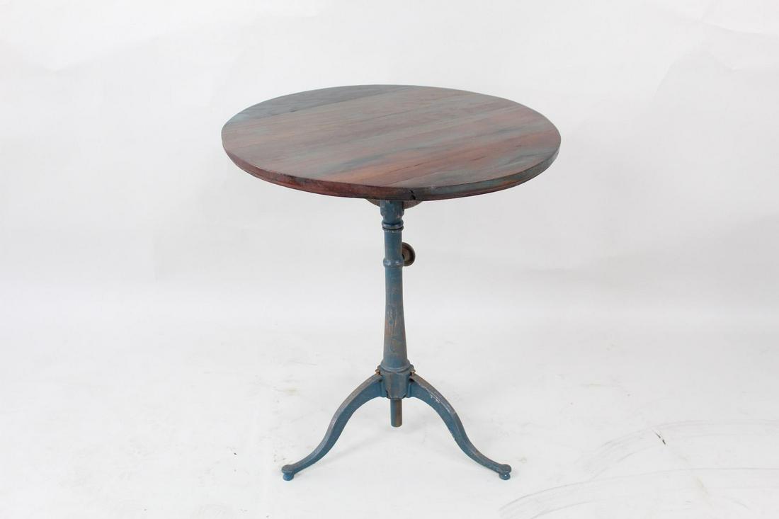 Industrial Style Cafe Table w/Cast Iron Tilt Base (1 of 7)