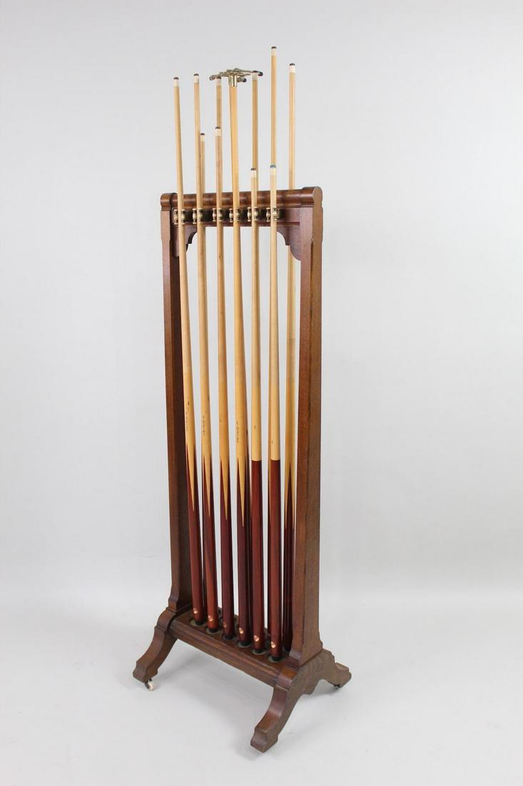 Set of 10 Dufferin Pool Billiards Cue Sticks w/Stand (1 of 10)
